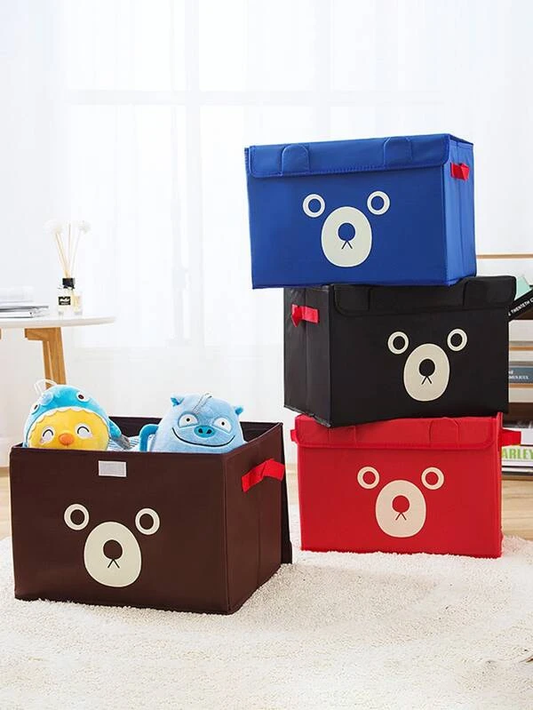 1 Pc Panda Design Folding Storage Bins Quilt Basket Kid Toys Organizer Storage Boxes Cabinet Wardrobe Storage Bags (Random Color/Design)