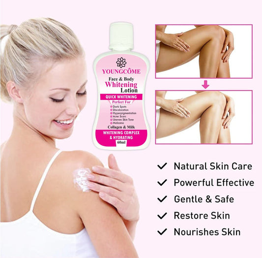 YOUNGCOME 60ml Face Body Whitening Lotion Underarm Brightening Private Underarm Body Cream Legs Whitening Parts