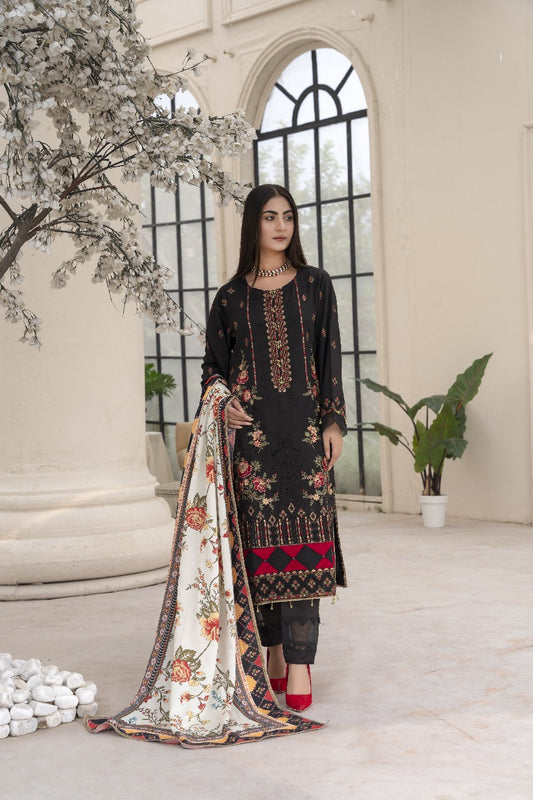 ZARMEEN &amp; EMAAN® Boring Viscose Embroidery  Unstitched l 3 PIECES