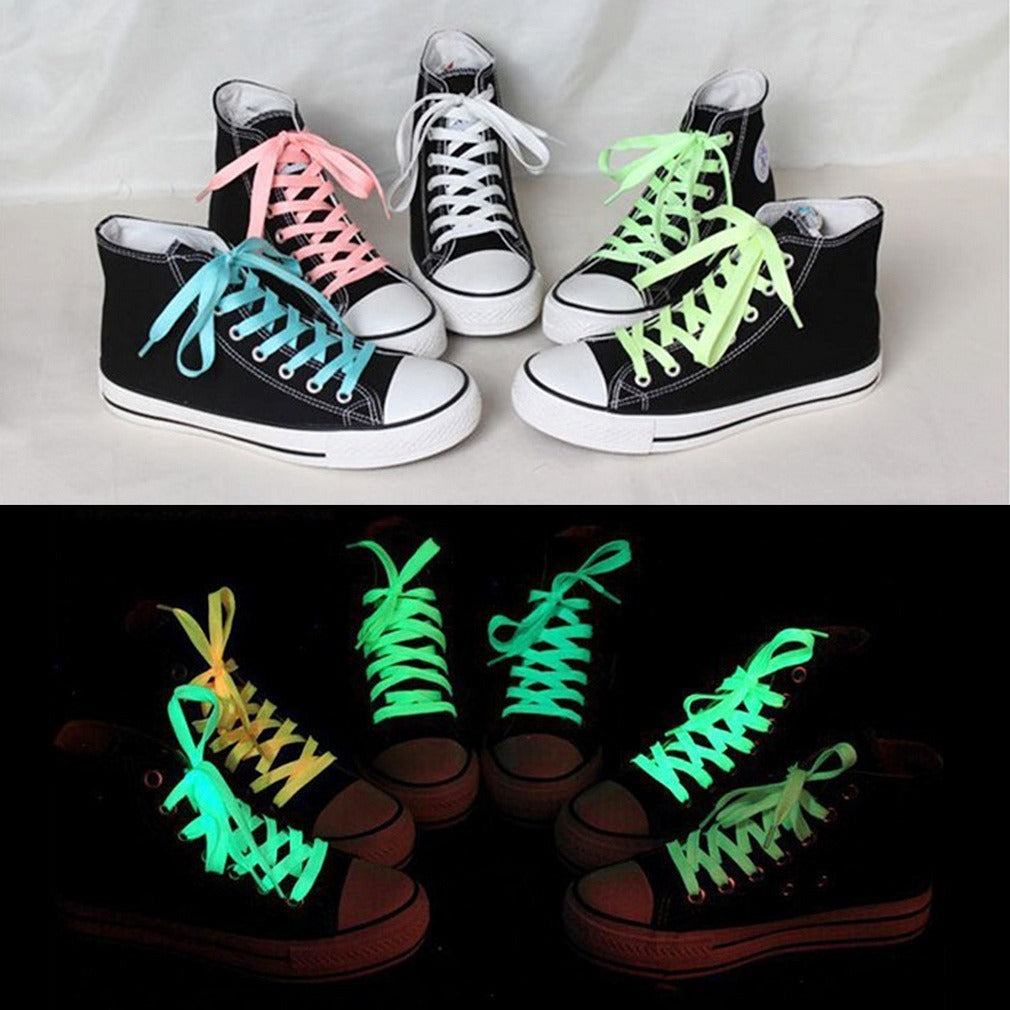 1 pair Luminous Glow in The Dark Shoelaces For Boys Girls Fun Light Up Glow Strap Flash Shoe Laces (Green Color)